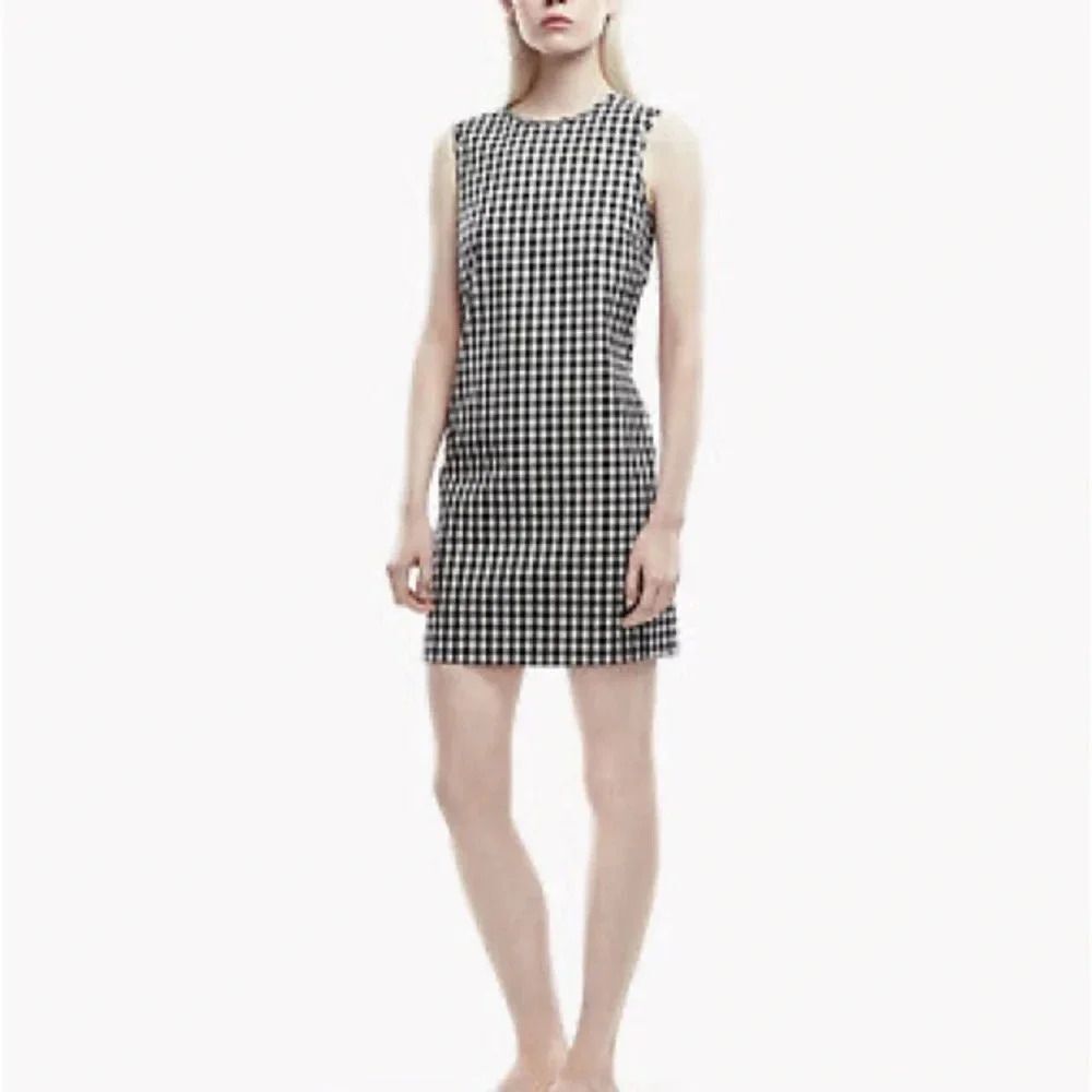 Brooks Brothers 346 NWOT Black White Sleeveless Geometric Floral Dress 14P